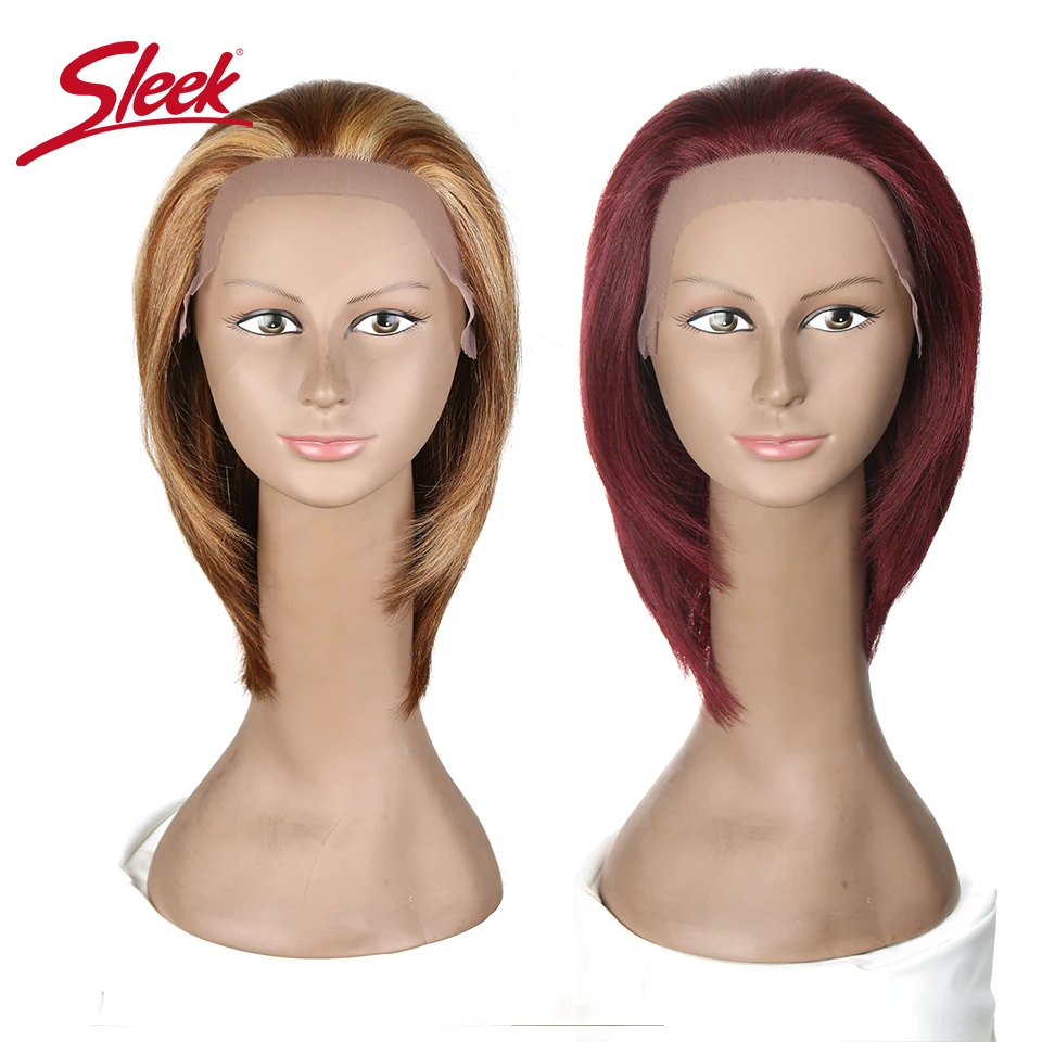 Sleek Brazilian Lace Front Human Hair Wigs Blonde DX3147 Highlight  F4/27 P4/30 Red 99J Color Wig Straight Remy Human Hair Wigs