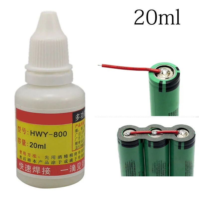 

20ml Stainless Steel Flux Soldering Paste Liquid HWY-800 For Quick Welding Galvanized Sheet Nickel Copper Iron Solder Tool