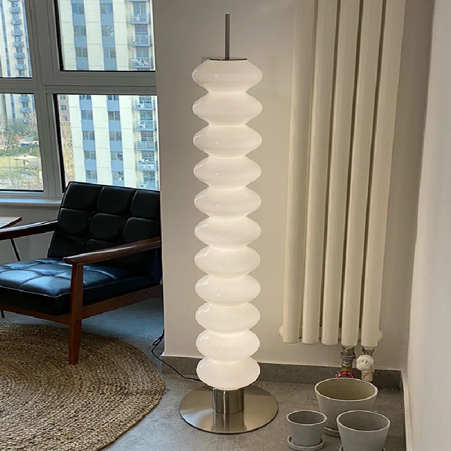 

Итальянский стеклянный напольный светильник в виде тыквы, креативные светодиодные высокие напольные светильники для гостиной, угловые сво...