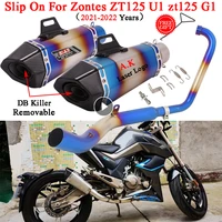 slip on for zontes zt125 u1 zt125 g1 2021 2022 yoshimura r11 motorcycle exhaust catalyst front link pipe moto muffler db killer