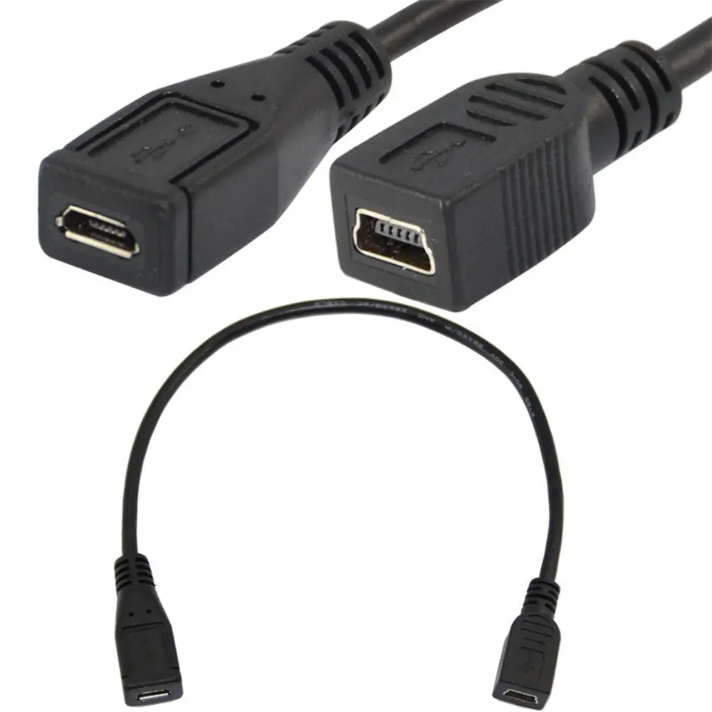 

USB 2.0 Micro female pair Mini Mini female USB charging data transfer cable 25cm