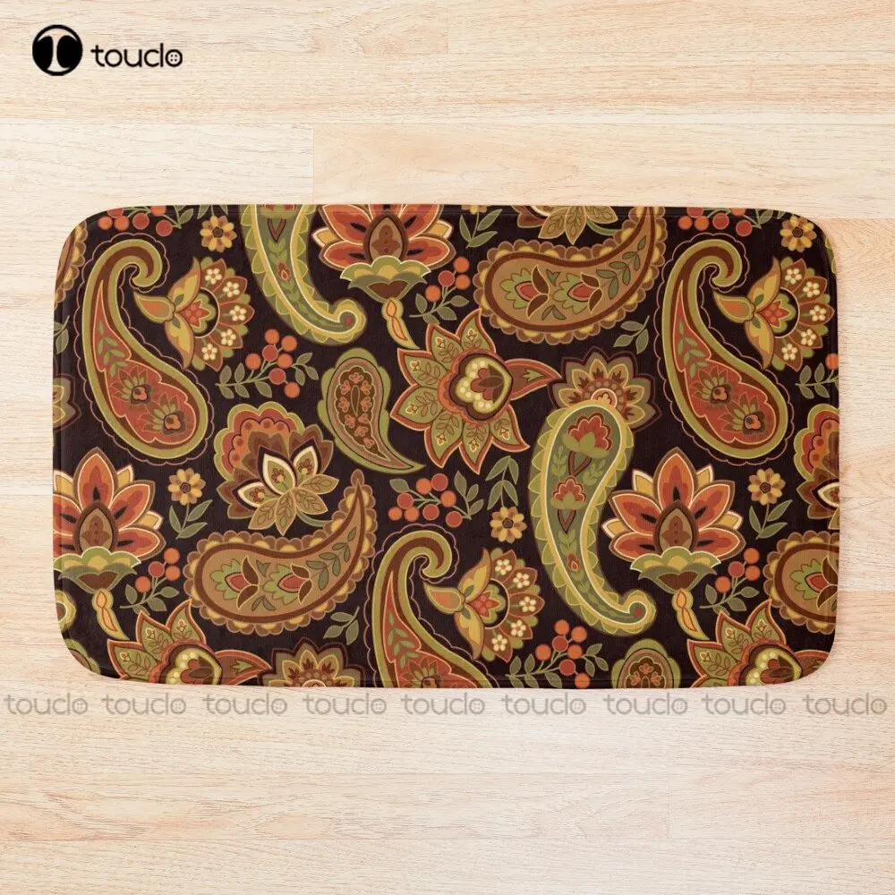 

Осенний коврик для ванной с Пейсли