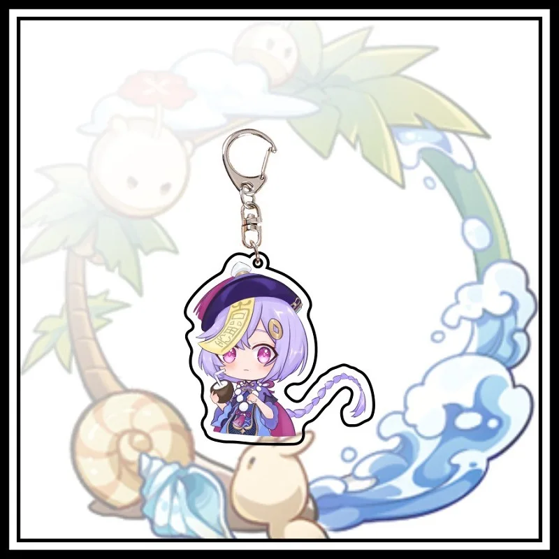 Ударопрочный акриловый брелок Ganyu Zhongli Venti Jean двухсторонний многослойный кулон Klee