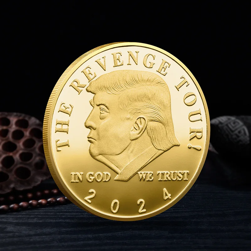 

2024 President Donald Trump Silver Gold Plated EAGLE Commemorative Coin Donald J Trump Of US President THE REVENGE TOUR Coins