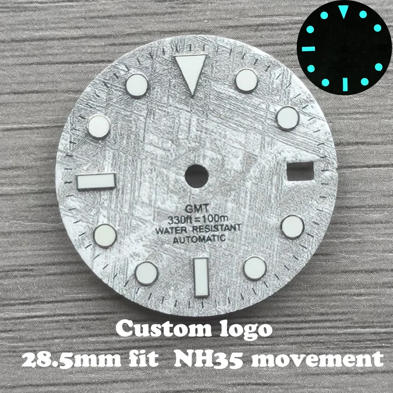 28 5 мм GMT циферблат часов подходит для NH34 NH35 NH36 механизм ночное свечение
