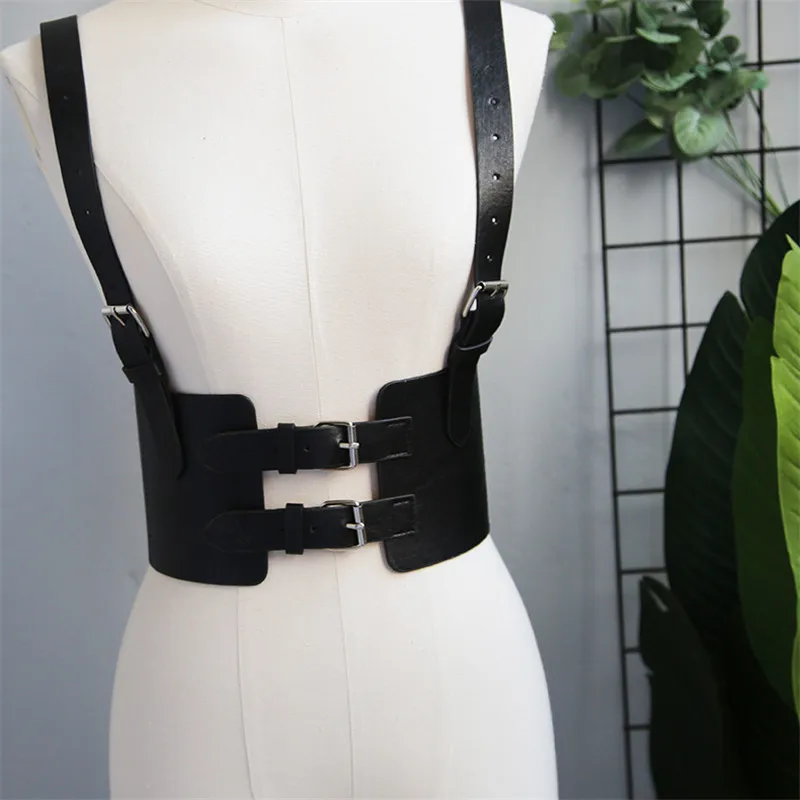 

Punk Goth Women Sexy Garters Leather Women Body Bondage Sculpting Harness Waist Belt Straps Suspenders Black Brown Harajuku Belt