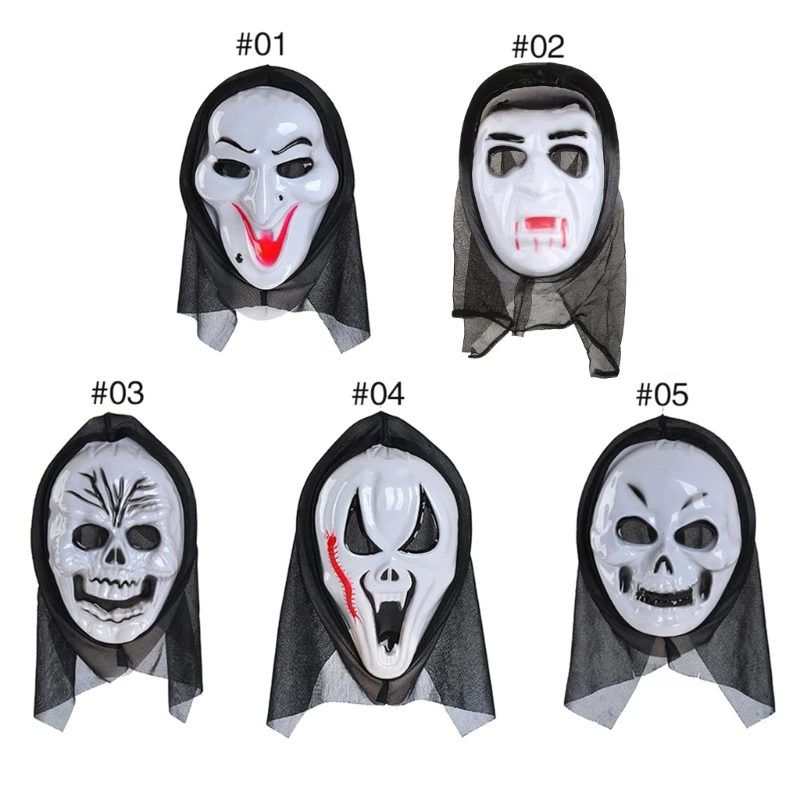 

2023 New Party Halloween Costume Plastic Horror Mask Terrifying Ghost Breathable Masquerade Prop for Most Adults Boys and Girls