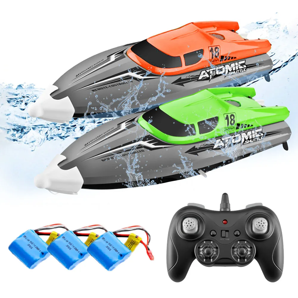 

Скоростная лодка с дистанционным управлением 2,4 ГГц 30 км/ч, водонепроницаемая скоростная гоночная лодка, пластиковая модель лодки с дистанц...
