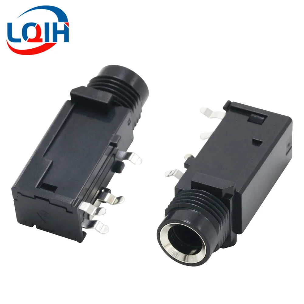 5 шт. DIY 6 35 мм разъем 4P стерео двухканальный гнездо для микрофона Аудио прямой