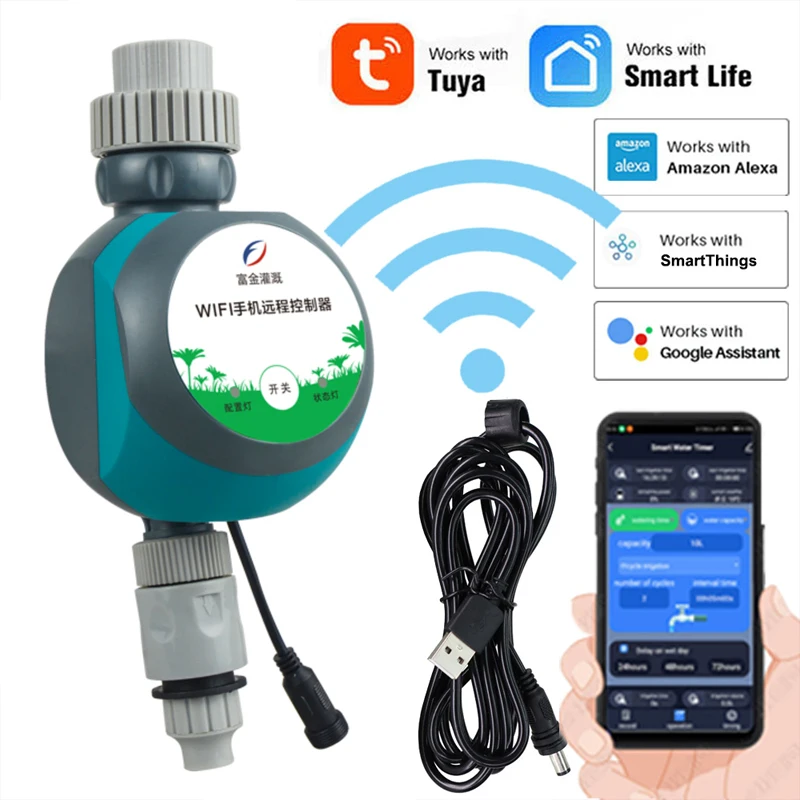 

WIFI Garden Watering Timer Plant Irrigation Automatic System Support Smartphone Tuya Smartlife Remote Control Potted Sprinklers