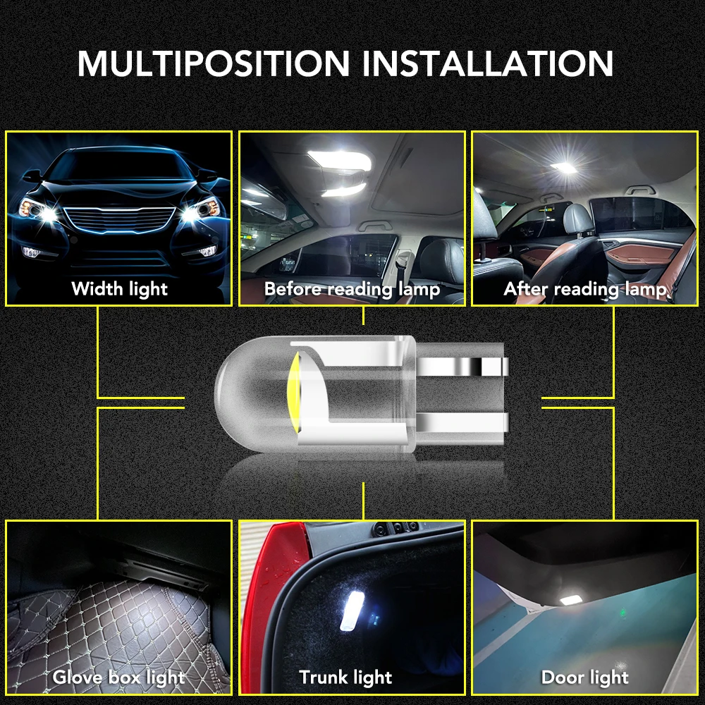 Светодиодные лампы Canbus T10 для автомобилей Land Rover Range Velar Sport Discovery 2 3 4 Defender, стеклянные, с интерьером COB.