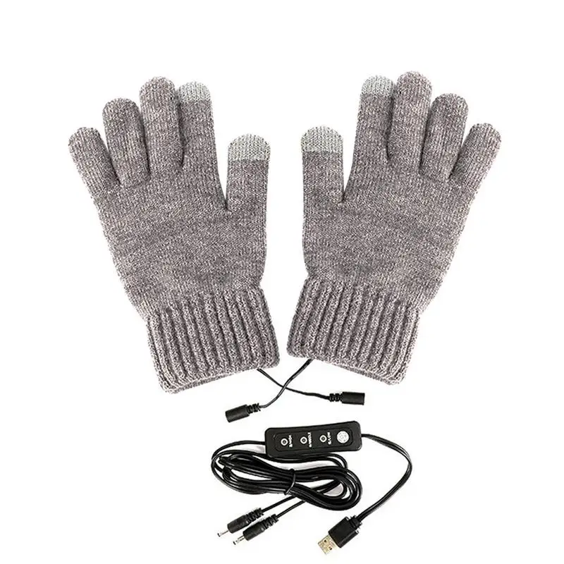

Winter Heated Gloves Adjustable Temperature Motorcycle Cycling Gloves USB Electric Heating Skiing Gloves Thermal Mittens