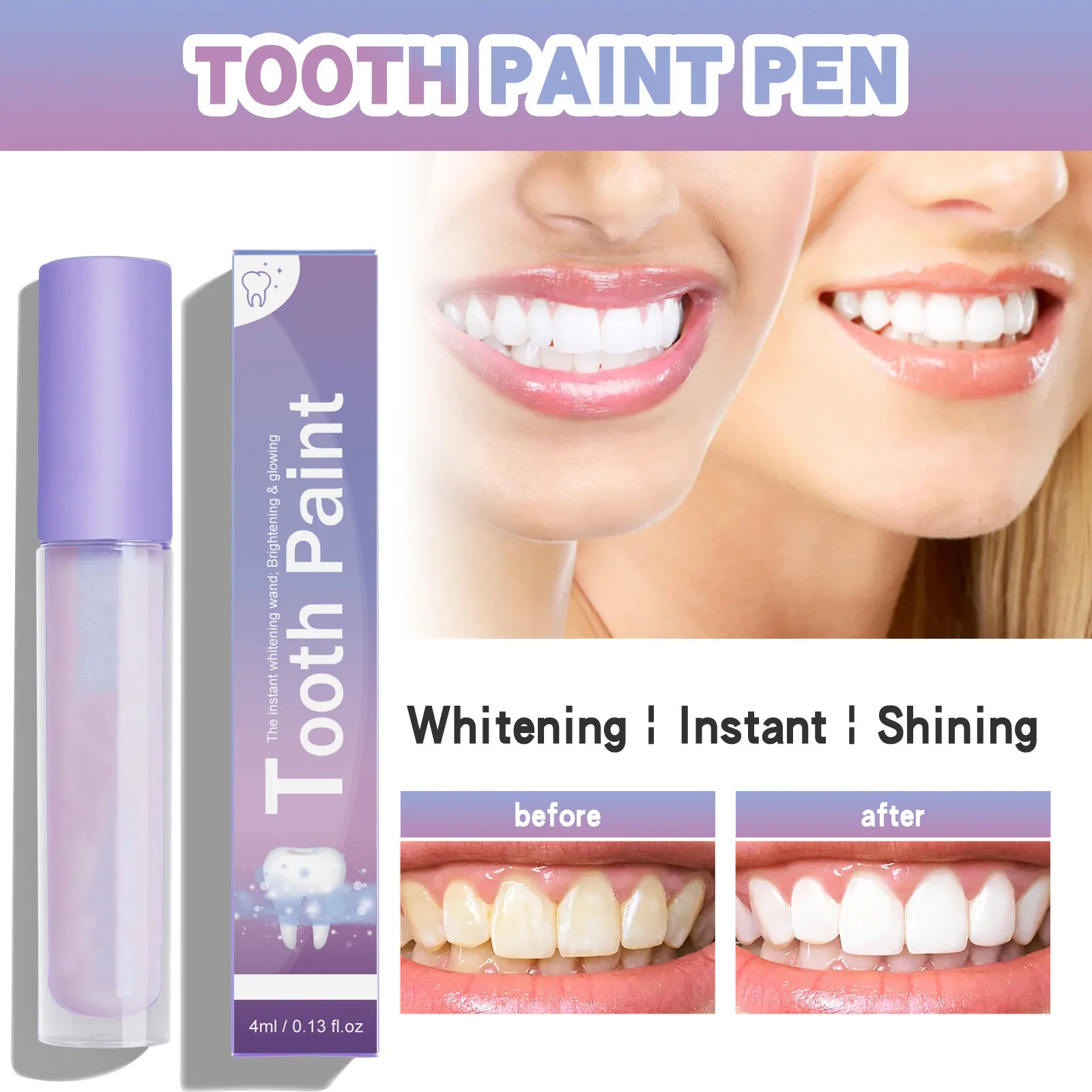 

4ml Teeth Whitening Pen Removes Plaque Stains Essence Tooth Bleaching Cleaning Serum White Teeth Oral Hygiene Tooth Whitening