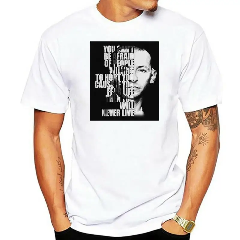 

Chester Bennington You Can Be Afraid Of People T Shirt Black Cotton Men S 4Xl