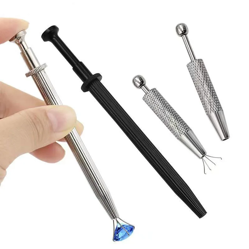 

Stainless Steel Four Jaw Clamp for Diamond Pick-up Tools Silver Mini Portable Gem Zircon Grab Tweezer Tool Jewelry Accessories