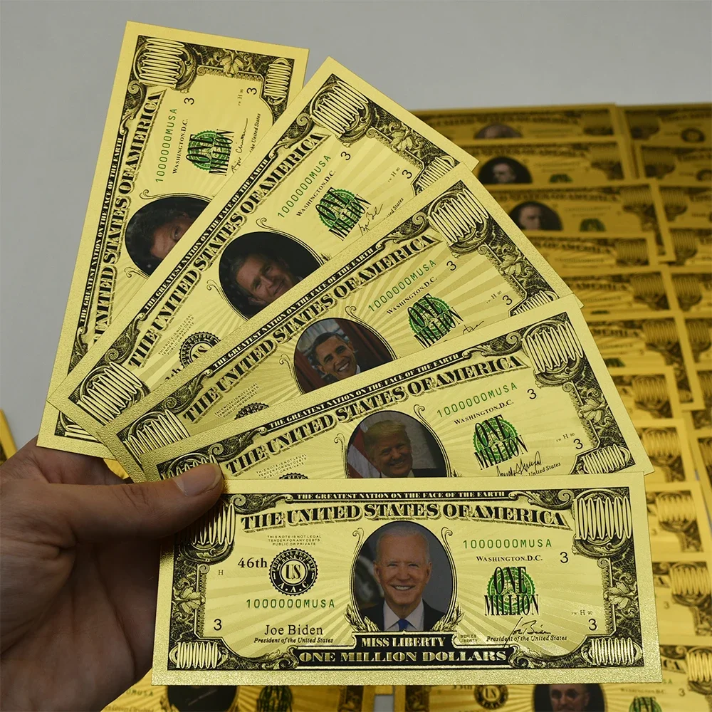 46 шт./компл. Соединенные Штаты президент Золотой банкнот Трамп биден Рузвельт