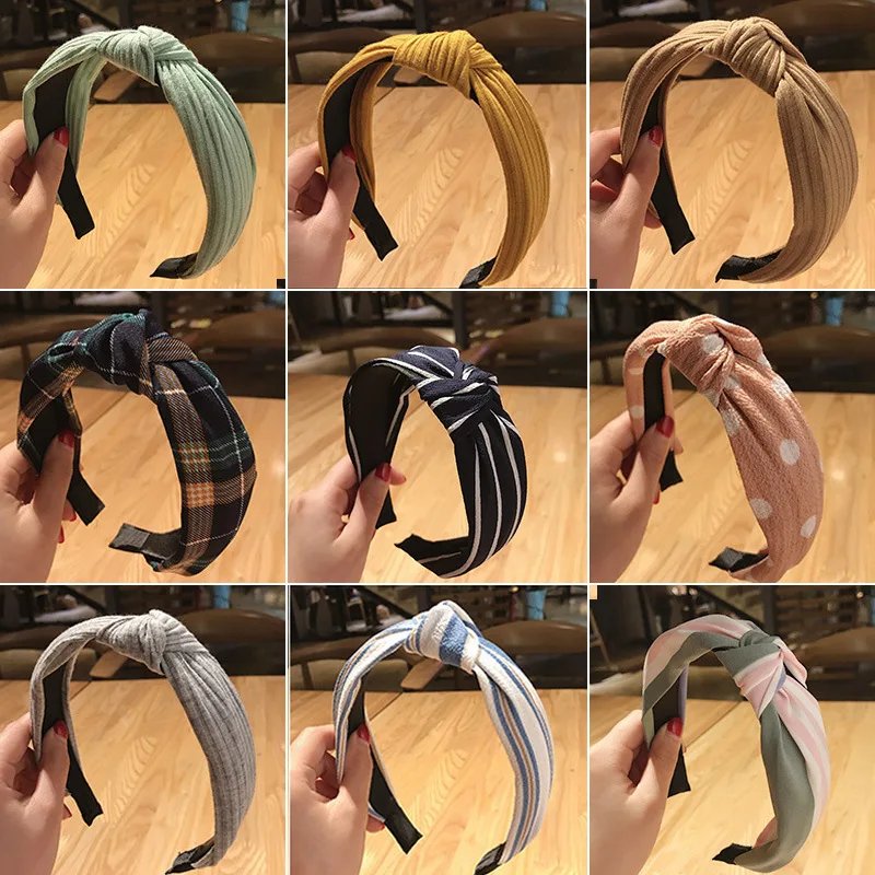 

Fashion Hair Bands for Women Wide Top Twisted Bows Hairbands for Girl Hair Hoop Summer Turban Hair Clips Female Hair Accessories