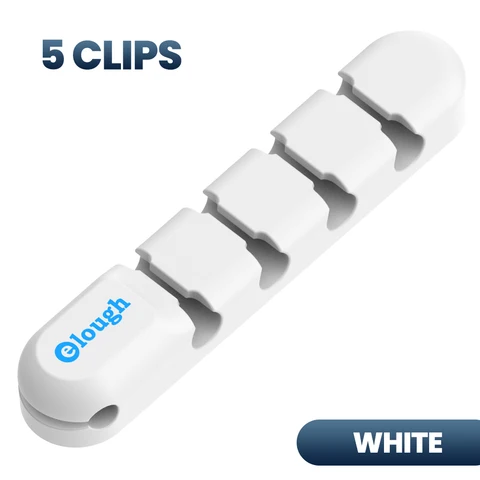 Органайзер для кабеля Elough, 7 зажимов, управление кабелем, аккуратная силиконовая намотка, держатель провода, расположение для детской защиты