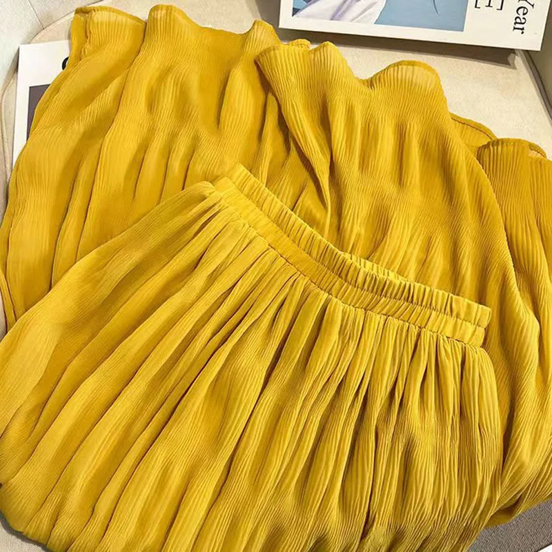 Монохромная юбка Miyake-плиссированная для женщин универсальная складываемая