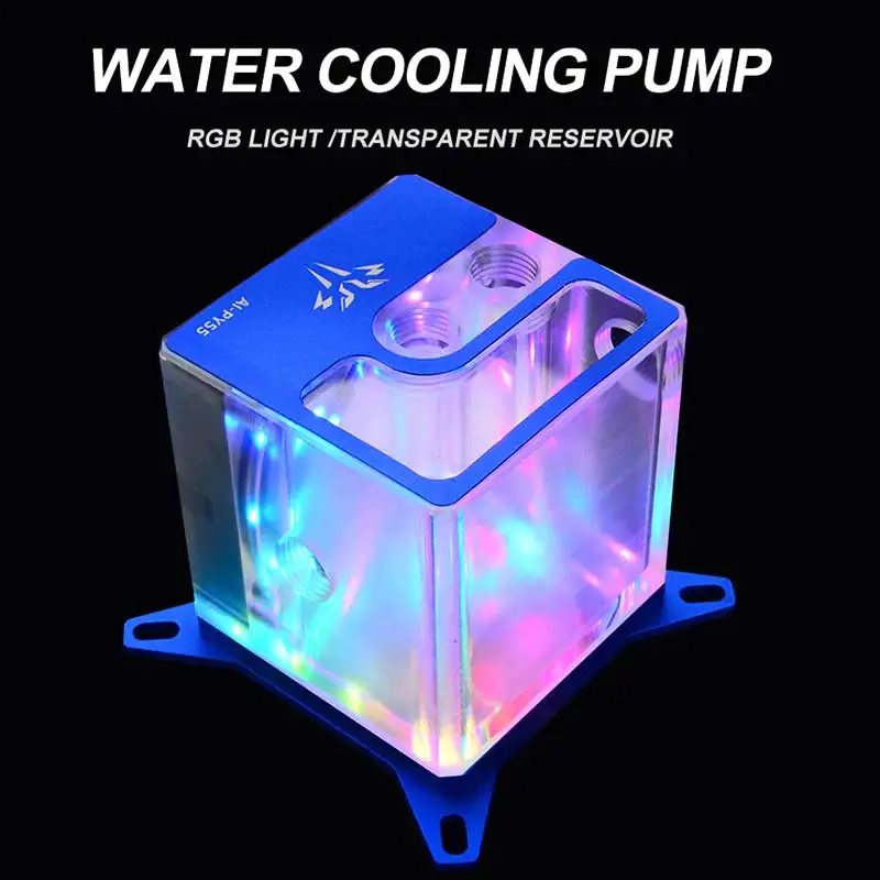 

AI-PY55 Water Cooling Pump Intel LGA115X LGA1366 2011 RGB Lights Acrylic Reservoir G1/4 threads DC12V Computer Heat Dissipation