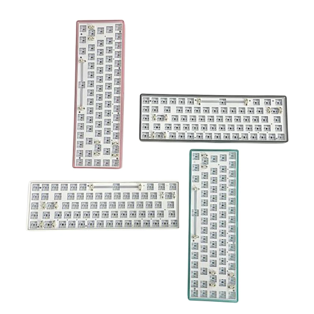 

68 Keys Gaming Keyboard Switch Tester CIY Hot Swappable Shaft Seat Button Backlight 3-mode Connection for Computer Accessories