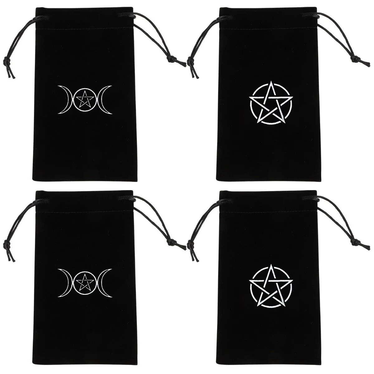 

Pentagram Bag Tarot Pouch Drawstring Card Holder Pentacle Cards Gift Bags Plaid Tablecloth
