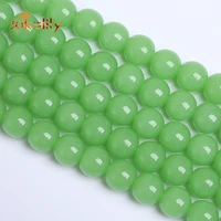 aaa natural apple green jades beads round loose spacer beads for jewelry making needlework diy bracelets