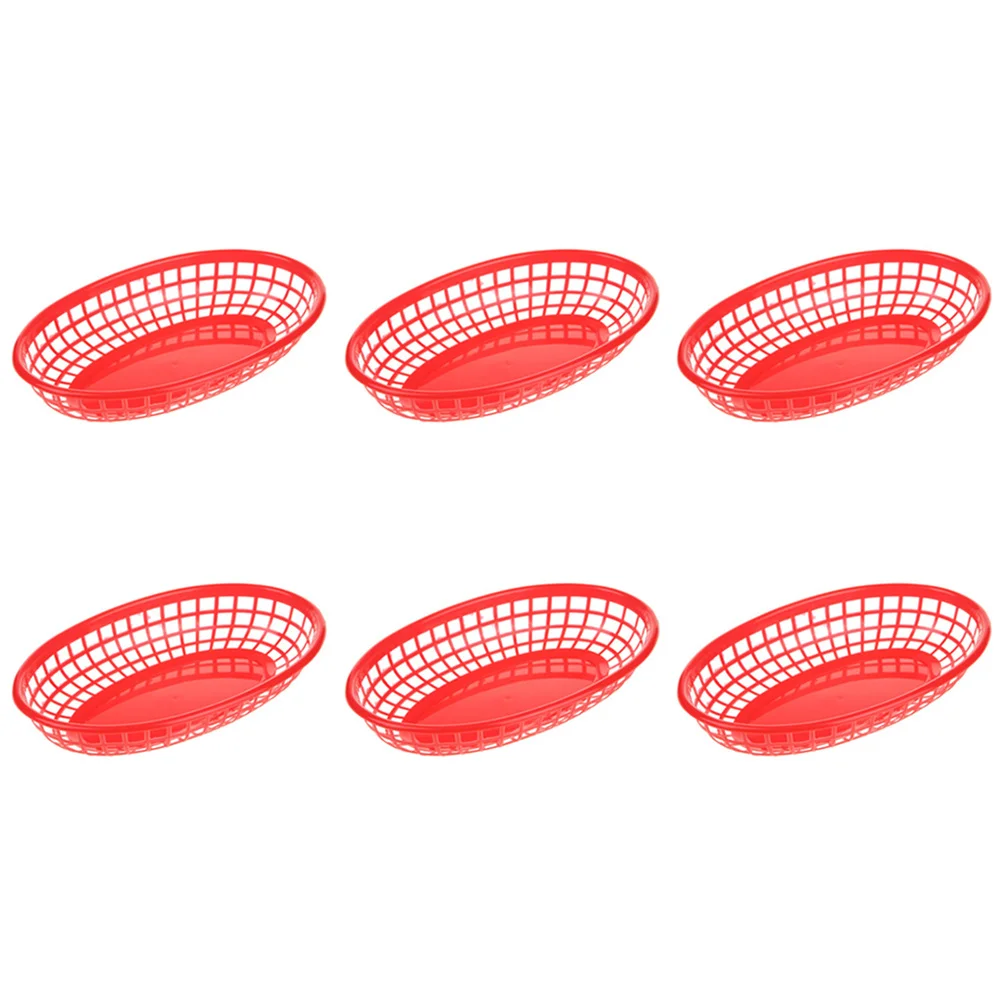 

6pcs Bread Baskets Kitchen Fried Chips Baskets Desktop French Fries Containers
