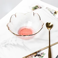 japanese cherry petals saucer household smoky gray crystal glass bowl seasoning dish snack fruit dessert dried fruit tray