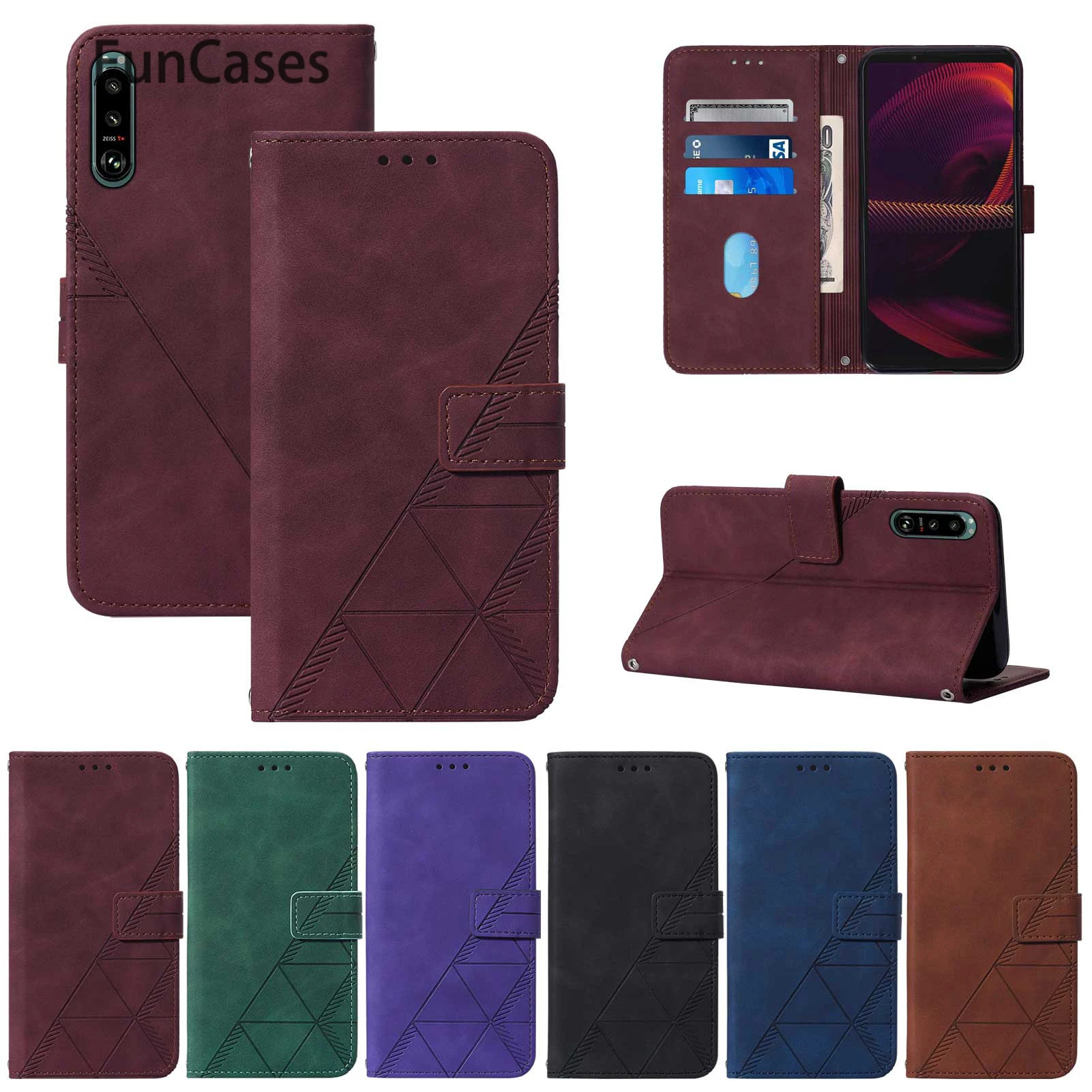 3D Line Book Phone Cover For case Sony Xperia 1 iii Quicksand Shell Wallet Cases Flip sFor Sony funda 5 iii L4 10 Estojo xpreia images - 6