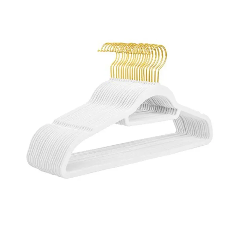 

Бархатные вешалки белые 42/45 см с золотым крючком