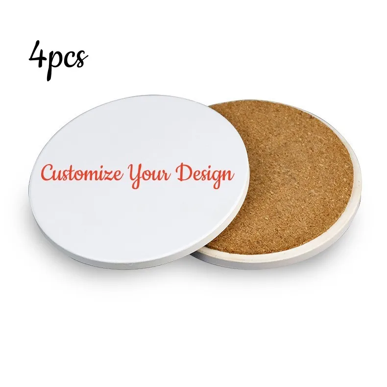 

4 персонализированных керамических подставки для напитков