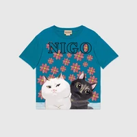 nigo childrens cat flower print short sleeve t shirt nigo33166