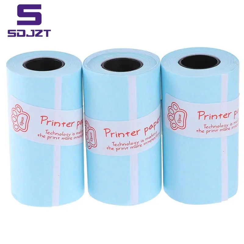 

3Rolls Printable Sticker Paper Roll Direct Thermal Paper with Self-adhesive 57*30mm for PeriPage A6 Pocket PAPERANG P1/P2