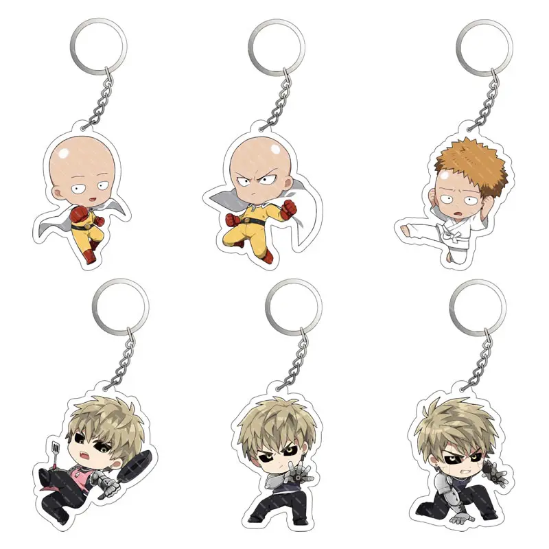 

One Punch Man Keychain 6pcs/Lot Acrylic Cartoon Keyring Accessories Anime Key Chain Vol.2