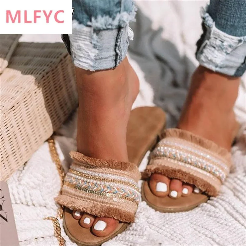 

2022 Summer Women's Sandals Fashion Flat Sandals Shoes Women Platform Sandals Slip On Slides Woman Rome Retro Sandalen Dames