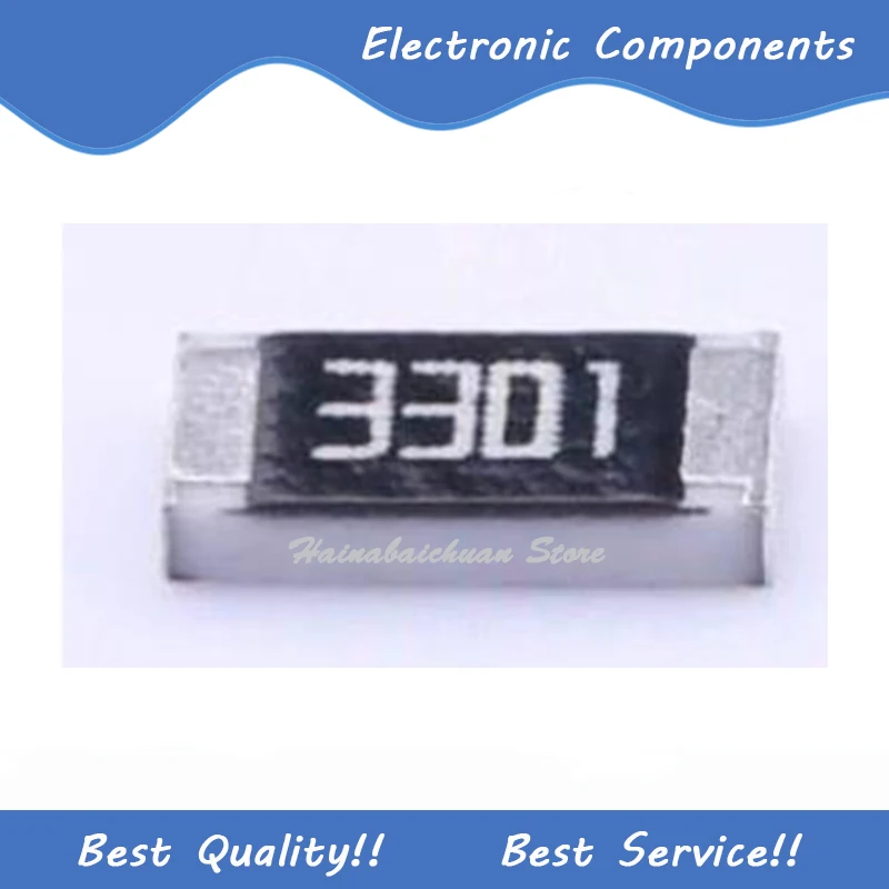 

100 Pcs/Lot RC1206FR-073K3L 1206 3K3Ω ±1% 3K3 SMD New and Original In Stock