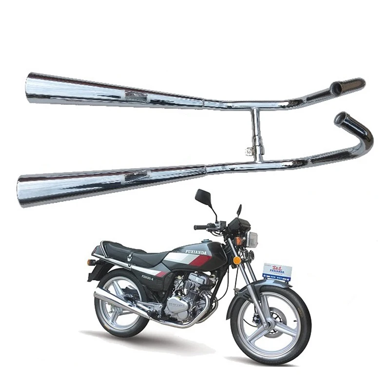 Фото Глушитель выхлопа мотоцикла для Honda Jialing Sundiro Lifan Dayang Dayun Qjmotor CBT125 DY150 JL125 CB125T Qj125 двойные глушители №3