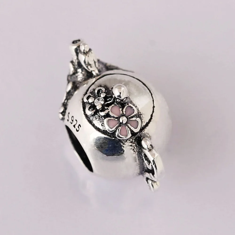 Authentic 925 Sterling Silver Bead Enchanted Tea Pot Charm Fit Fashion Women Bracelet Bangle Gift DIY Jewelry |