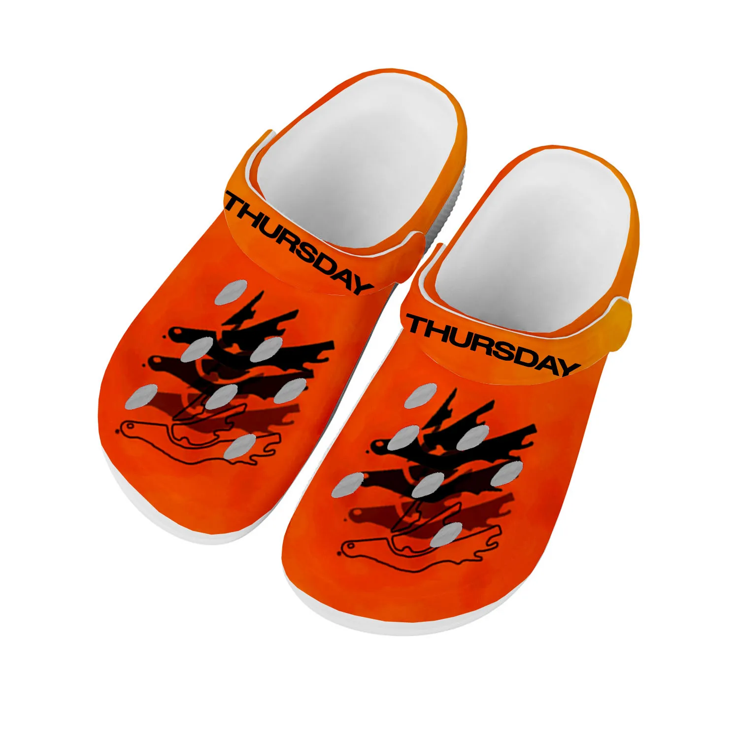 

Thursday Band Home Clog Mens Women Teenager Sandals Shoes Garden Bespoke Customized Breathable Shoe Beach Hole Slippers White
