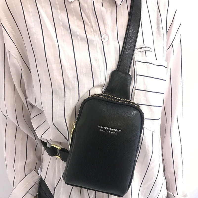 

Новая женская нагрудная сумка в стиле хип-хоп, миниатюрная сумочка на пояс в стиле банан, Женский поясной кошелек через плечо из искусственн...
