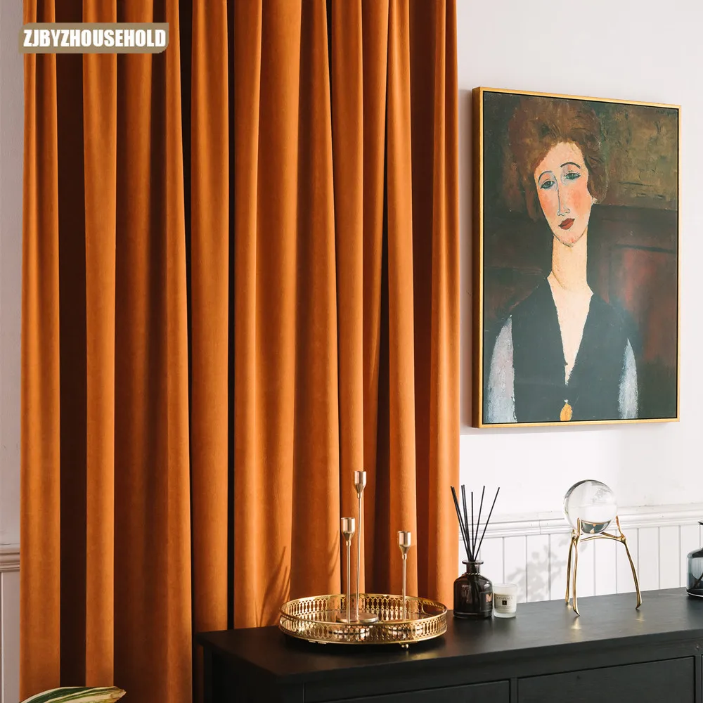

Curtains for Living 2021 Light Luxury Modern Nordic Solid Color Chenille Stitching High-end Custom Curtains Dining Room Bedroom