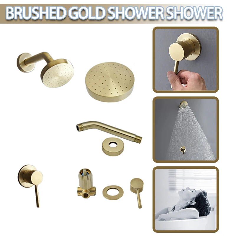 

Wall Mounted Showers System Bathroom Shower Home Faucet Set Mixer High Pressure Rain Shower Durable Restroom Faucets Sets