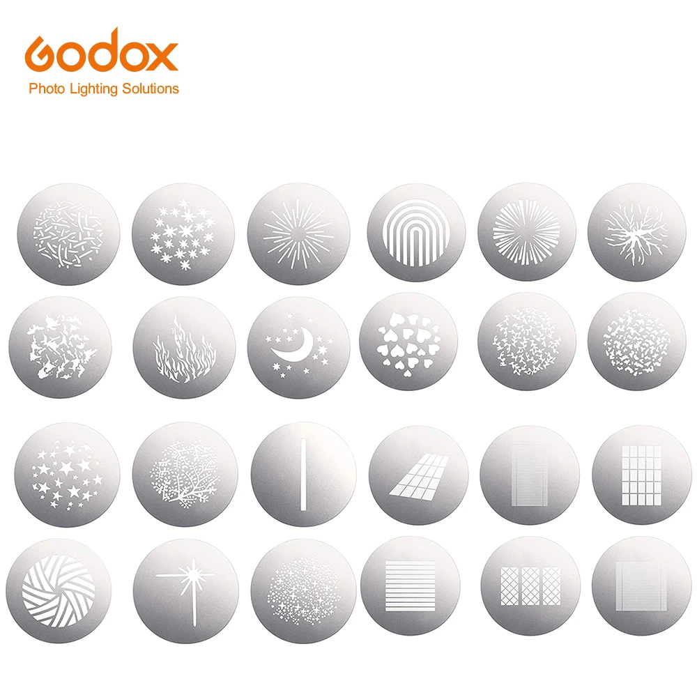 

Godox SA-09 001 002 003 004 GOBO Kit для SA17 + SA-P для S30 S60 SL150II VL150 VL200 VL300 SL200II Bowens Mount светильник