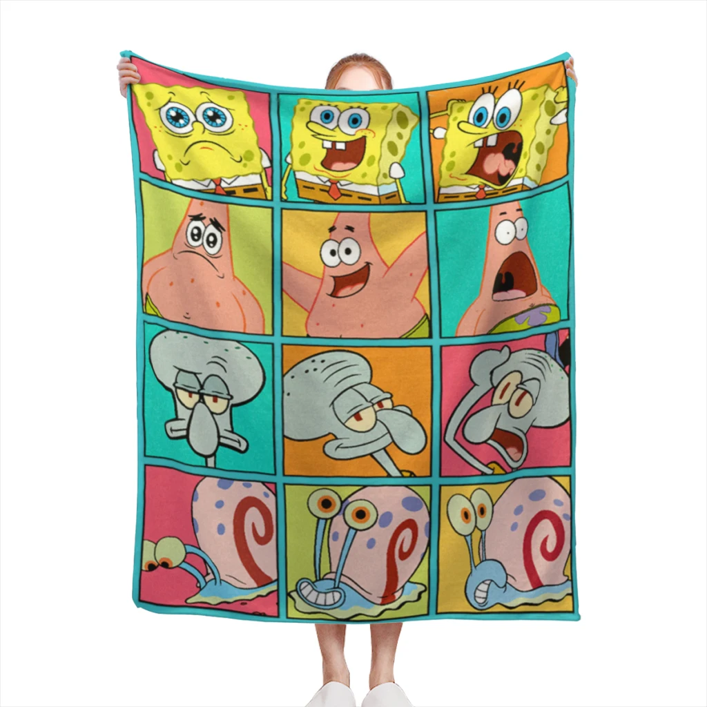 Одеяло Губка Боб Квадратные Штаны для дивана спальни кровати домашнего офиса