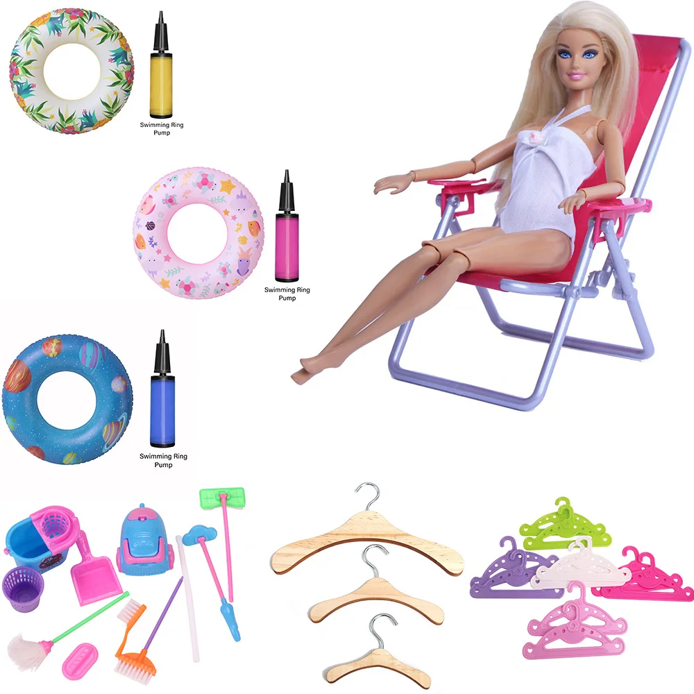 

Складной пластиковый мини-стул для пляжа, инструменты для чистки, вешалка для пальто, плавательные кольца, аксессуары для кукольного домика...