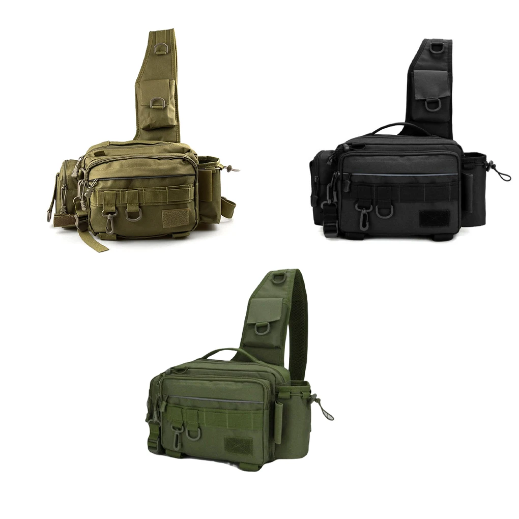 

Fishing Tackle Bags Single Shoulder Waist Pack Portable Gear Utility Outdoor Hunting Storage Bag Handbag Khaki