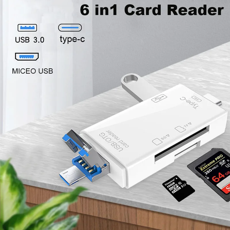 

Устройство для чтения карт памяти USB 3,0 на SD Micro SD TF