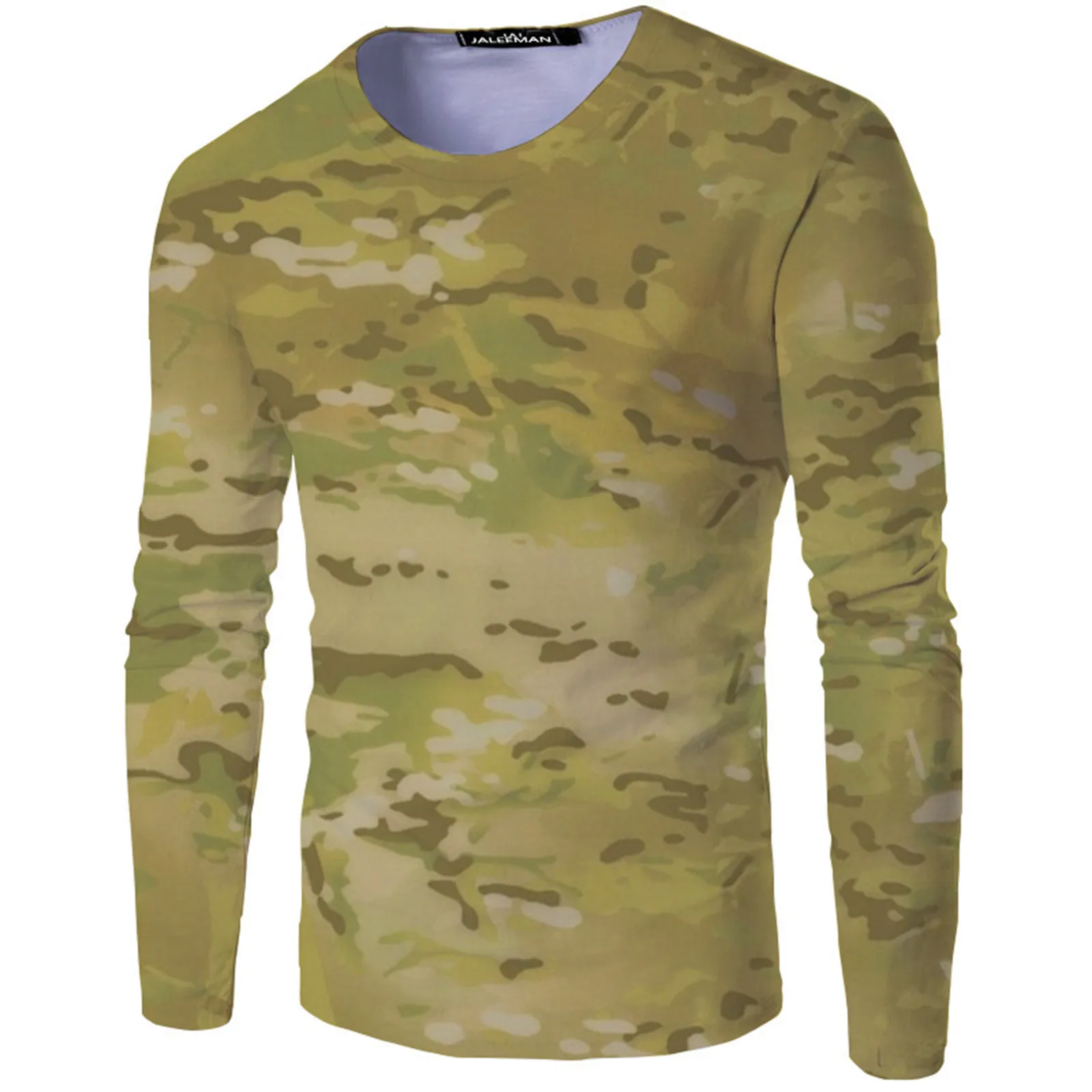 

Футболка мужская камуфляжная с длинным рукавом и круглым вырезом