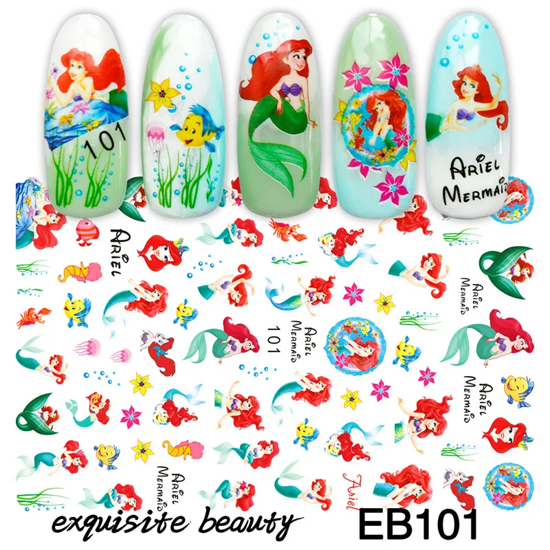 

1PCS Disney Ariel Sticker Cartoon Snow White Cartoon Nail Sticker Stitch Donald Duck Pink Panther Mickey Nail Art Accessories